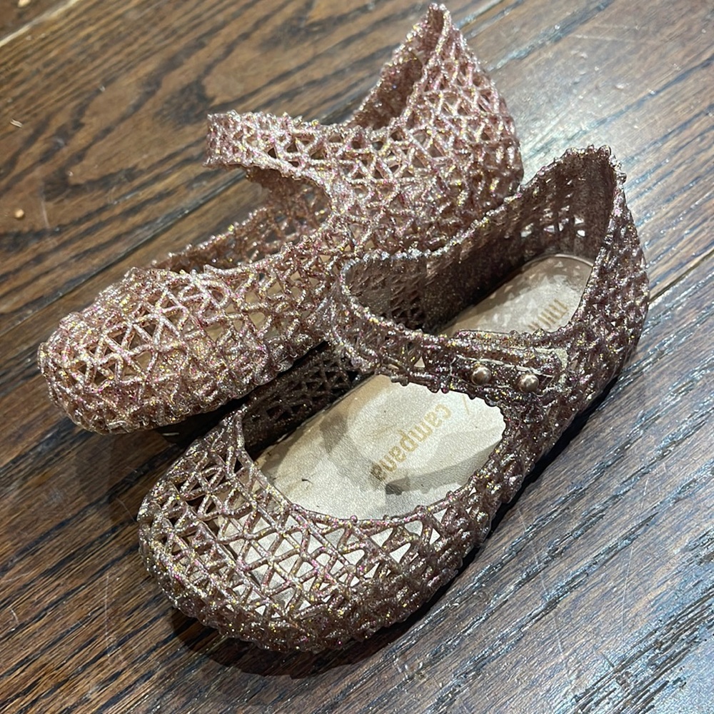 Mini Melissa Jelly Flats in Rose size 7